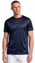 Getailleerd Glans Shirt Heren - Blauw - Satijn Look - Tshirt