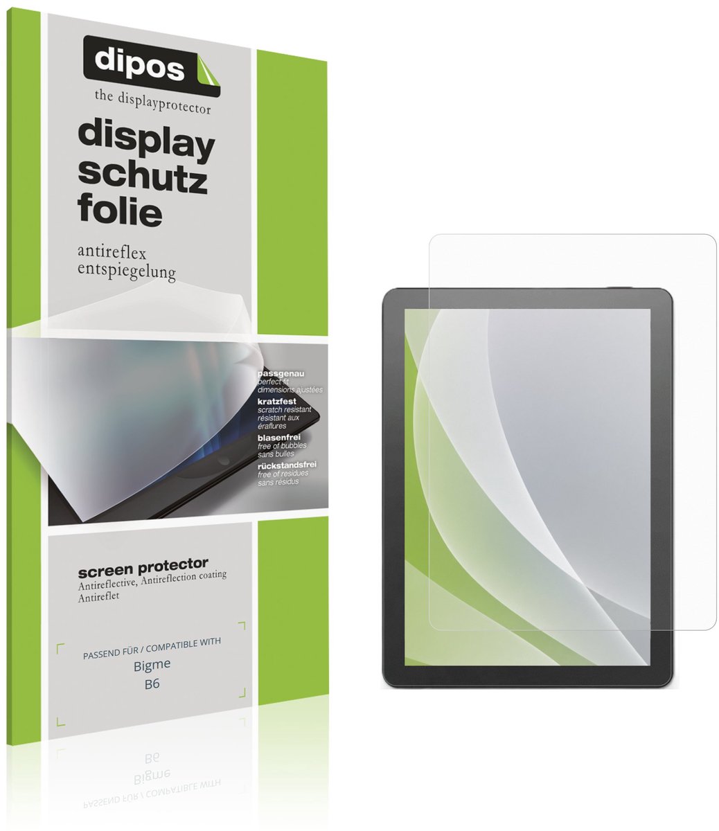 dipos – 2x Matte Beschermfolie geschikt voor Bigme B6 | Krasbestendige & antireflecterende Screenprotector Ultra-Thin