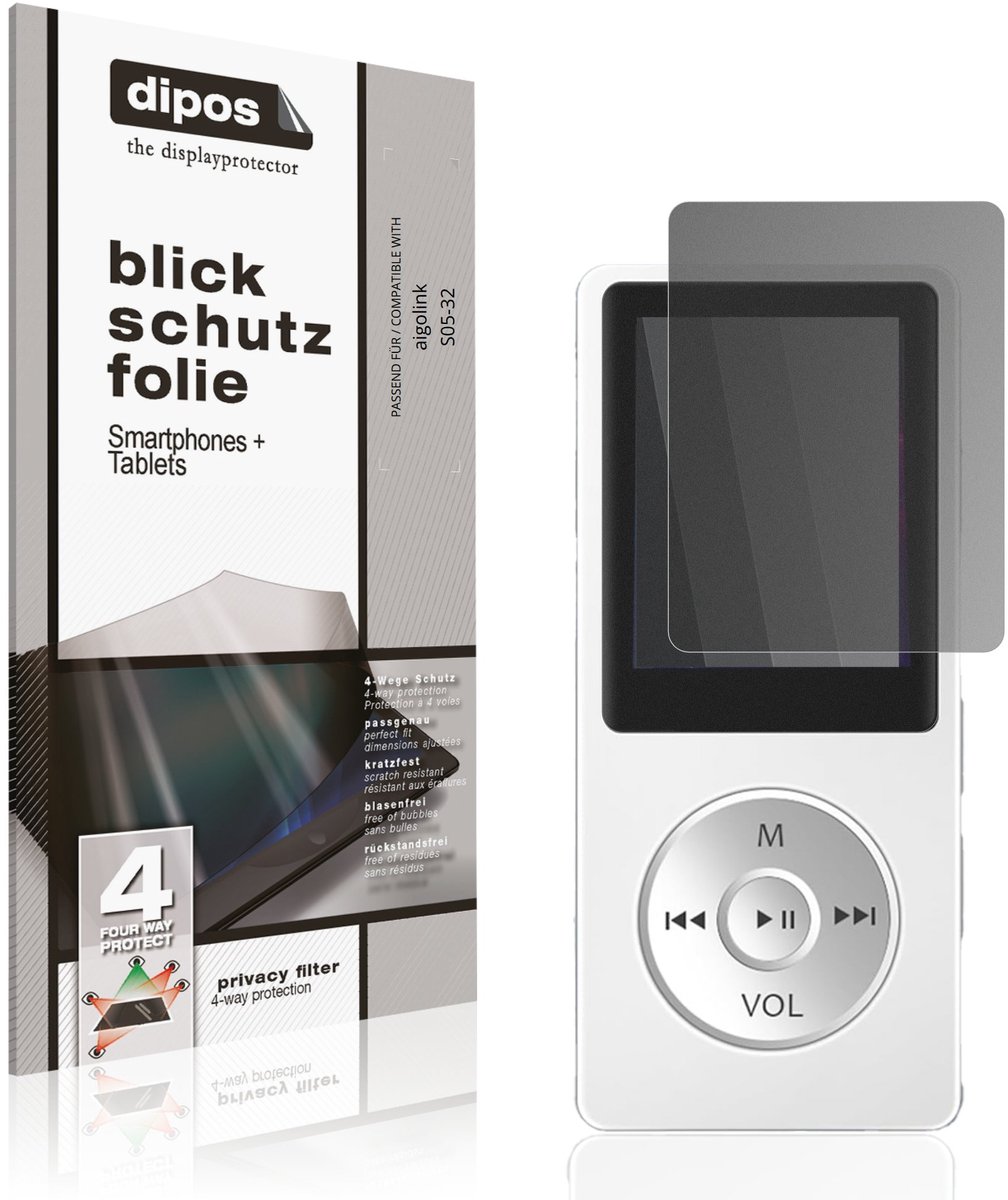 dipos – Matte Privacy Screenprotector geschikt voor aigolink S05-32 | Anti-Spy Beschermfolie