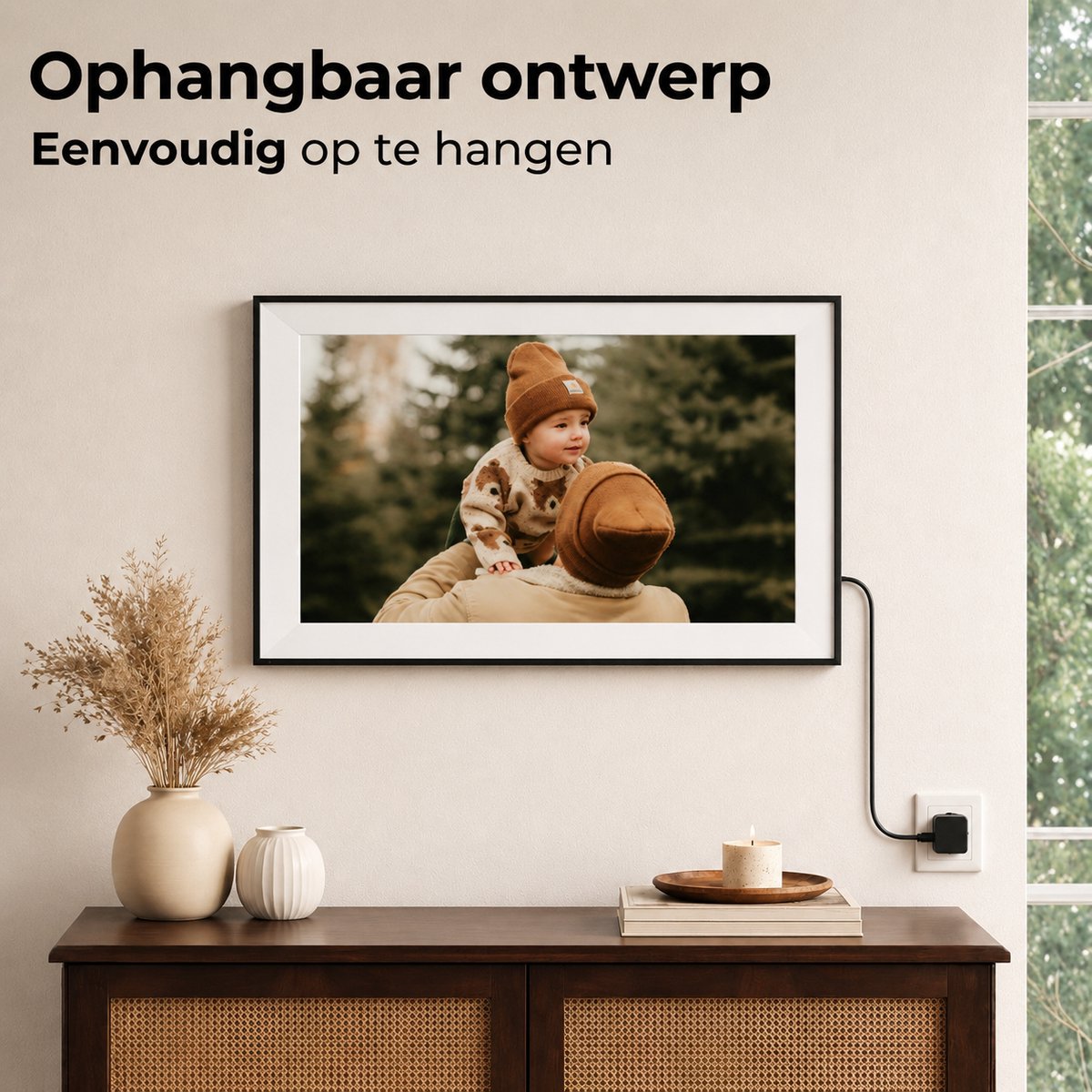 Naevy Digitale Fotolijst 15.6 Inch – XL – Full HD – WiFi Verbinding & Touchscreen – Frameo App – Fotokader – 32 GB Intern Geheugen — cadeau in Wonen & Interieur - foto 3
