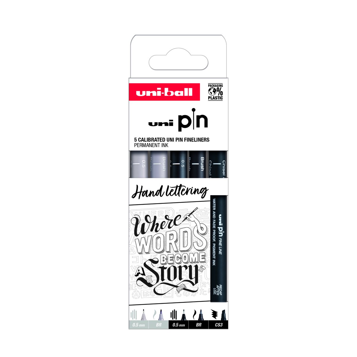 Uni-Pin Fineliner Set Handlettering