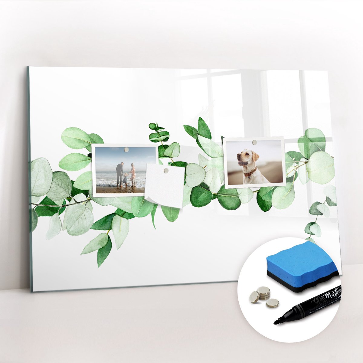 Tulup Whitebord - Een tak van een plant - 60 x 40 cm - Groente Magneetbord Rechthoekig - Gratis 5 Sterke Magneten + Whiteboard Marker & Wisser - Organizer Muur - Magneetbord Rechthoekig - Organiseer Je Bureau