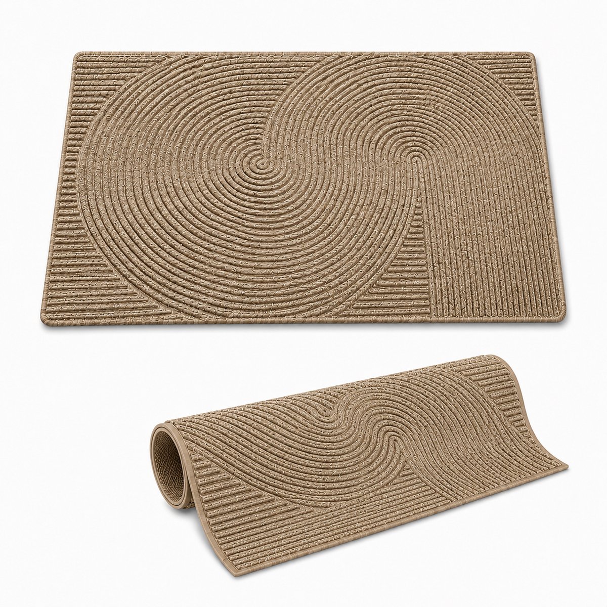 Dirt Trapping Mat voor Binnen en Buiten-45 x 75 cm - Wasbare Deurmat voor Entree, Hal, Tuin en Patio-Khaki