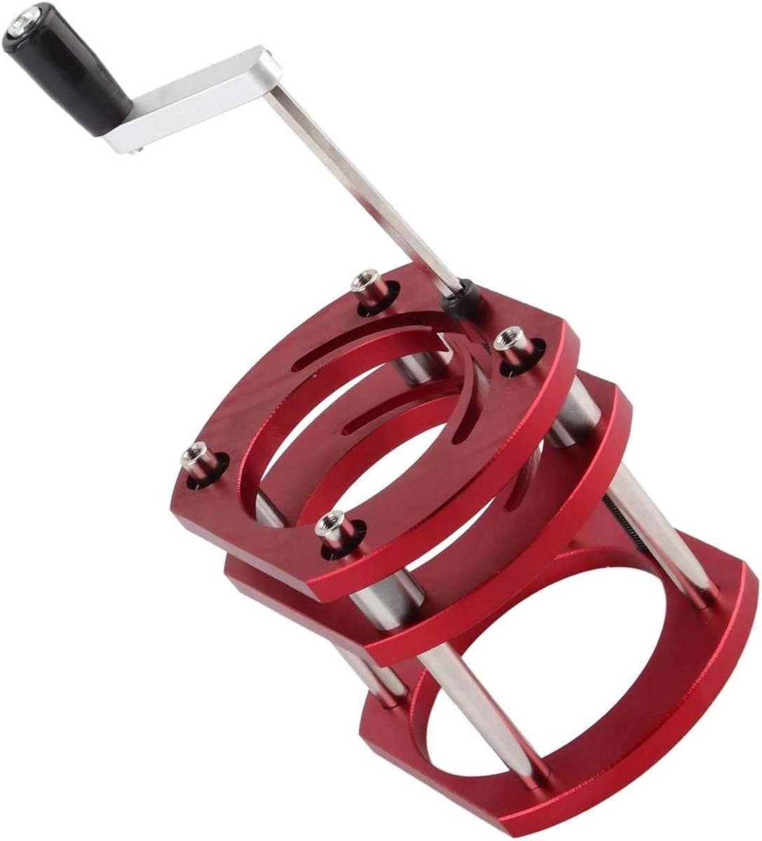 Router Lift Base - Hefsysteem Freestafel - Houtbewerking Precisie - Roestvrijstalen 4-kaak Klem - 51 mm Hefhoogte - Rood
