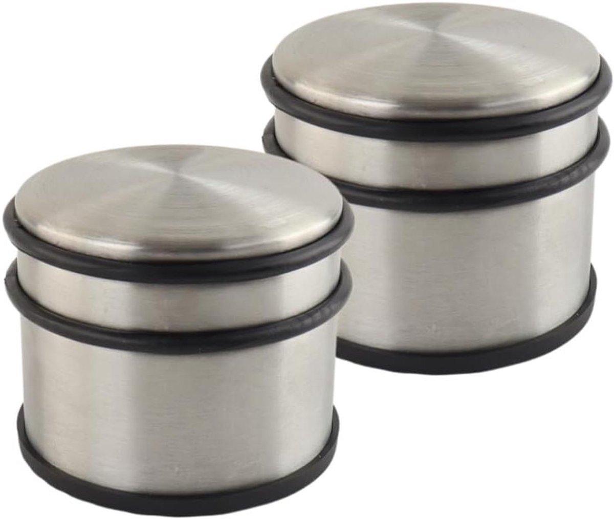 Deurstoppers - Deurvastzetter Antislip - Binnen Deuren - RVS Materiaal - 2 Stuks 9cm - Zilverkleurig