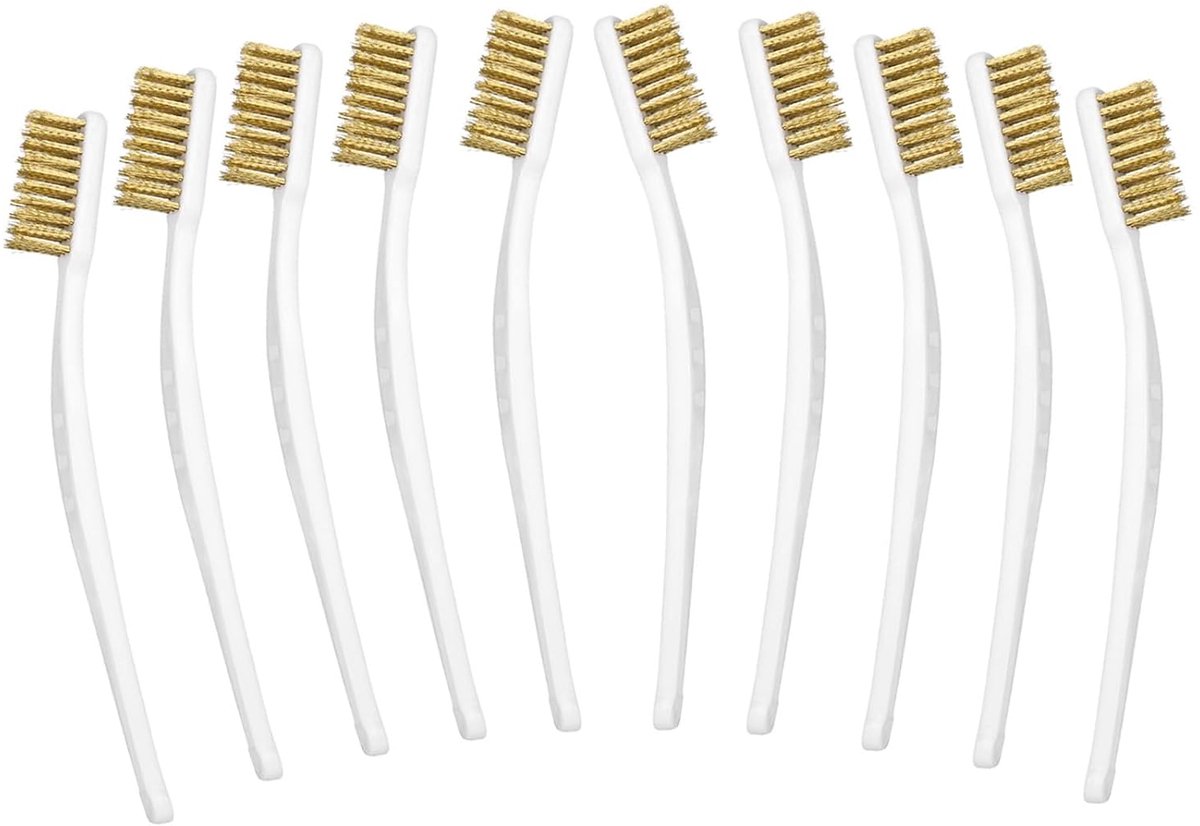 10pcs Brass Brushes, Wire Brush, 3D Printer Cleaning Kit, Small Steel Brush, Mini Wire Brush Set for Cleaner, Dirt - ShopVlot