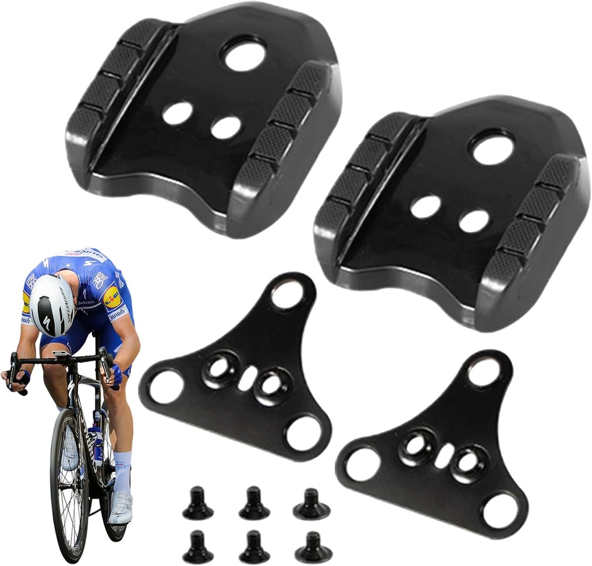 SnelShoppen - 2 Stuks Fiets Cleats Adapter Snelle Ontgrendeling Fiets Schoen Cleats Covers Road Bike Schoen Cleat Adapters SPD Cleats Adapter voor Cli