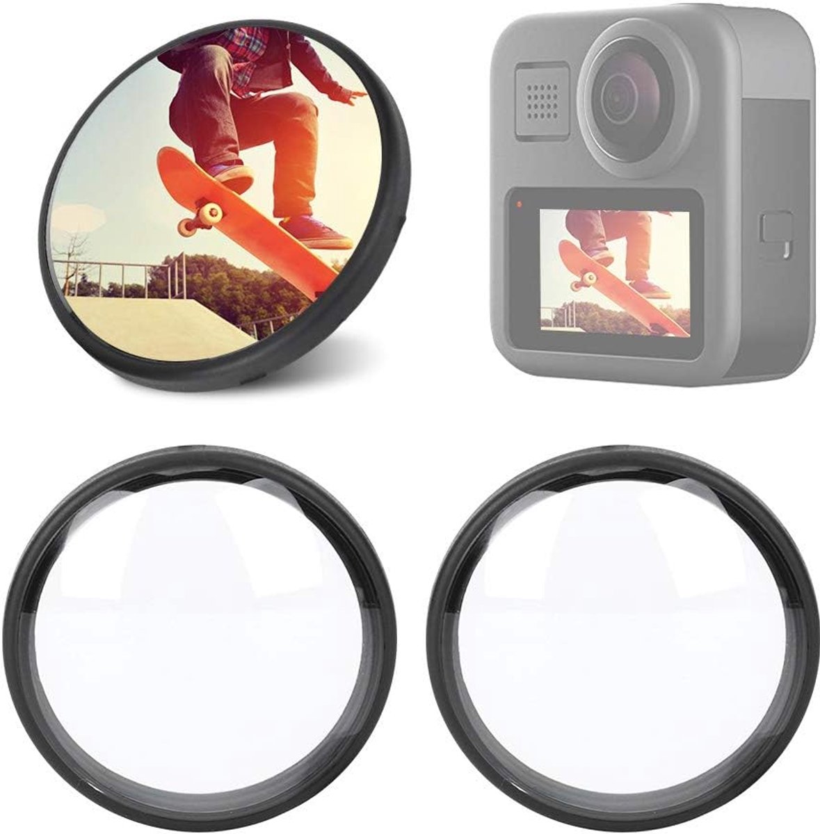 SnelShoppen - 2 Stuks Lens Beschermcase, Sportcamera Lenskap, Antikras Stofdichte Deksel voor Actiecamera Accessoires, Waterproof, Schokbestendig, Hog