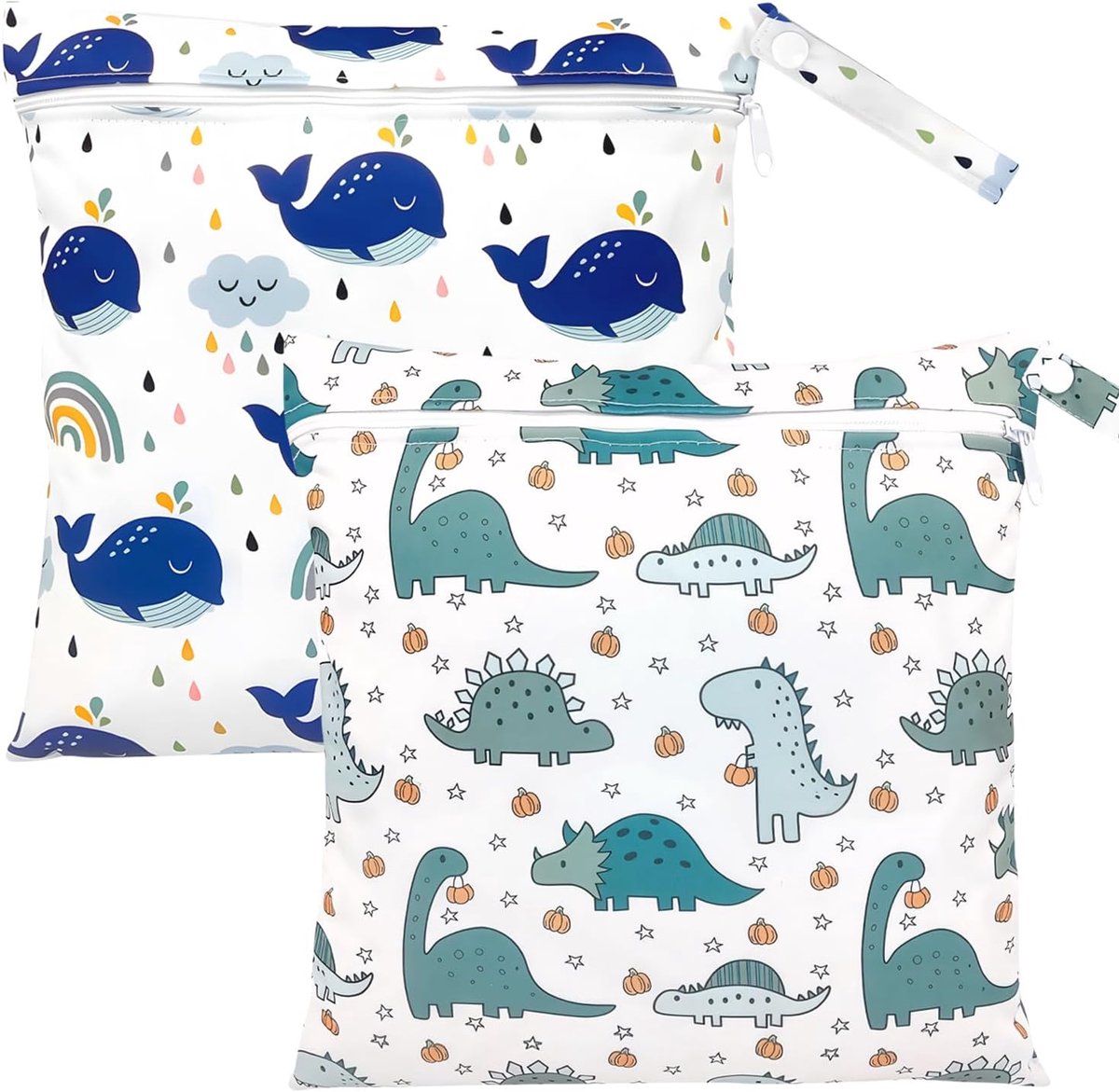 SnelShoppen - 2 Packs Waterdichte Wet Bags voor Zwemkleding Herbruikbare Zwemzak Washable Luiertas voor Nat Kleding Baby Spullen 30x28cm