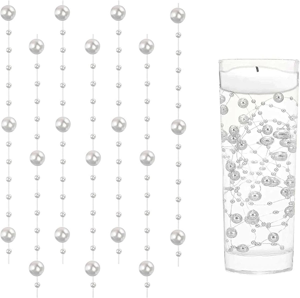 V drijfcandles voor vaas - 1,2m - kunststof en nylon - decoratie voor bruiloft en tafel - SnelShoppen