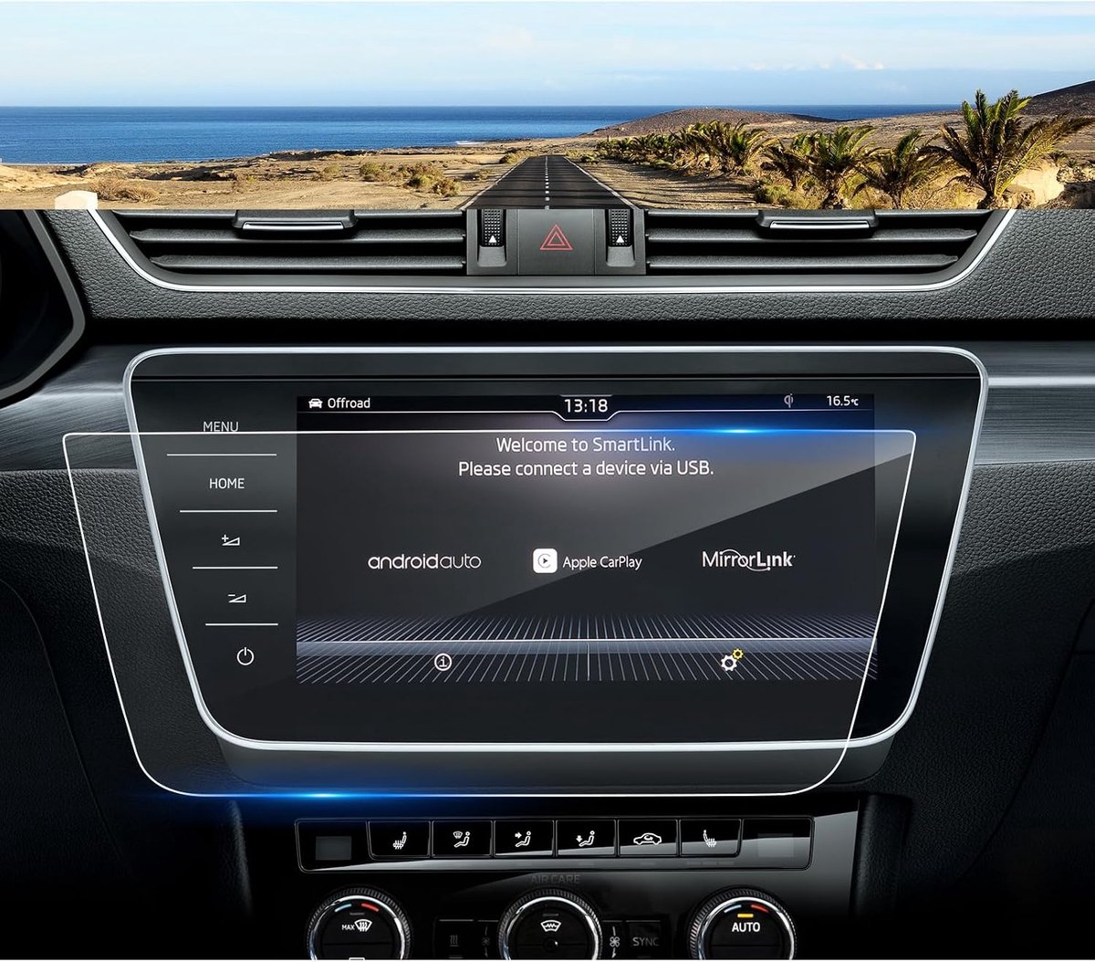 SnelShoppen - Navigatiescherm Beschermfolie Geschikt voor Skoda Superb MK3 Business Columbus 2017-2024, 9H Gehard Glas, GPS Scherm Bescherming 9.2 Inc