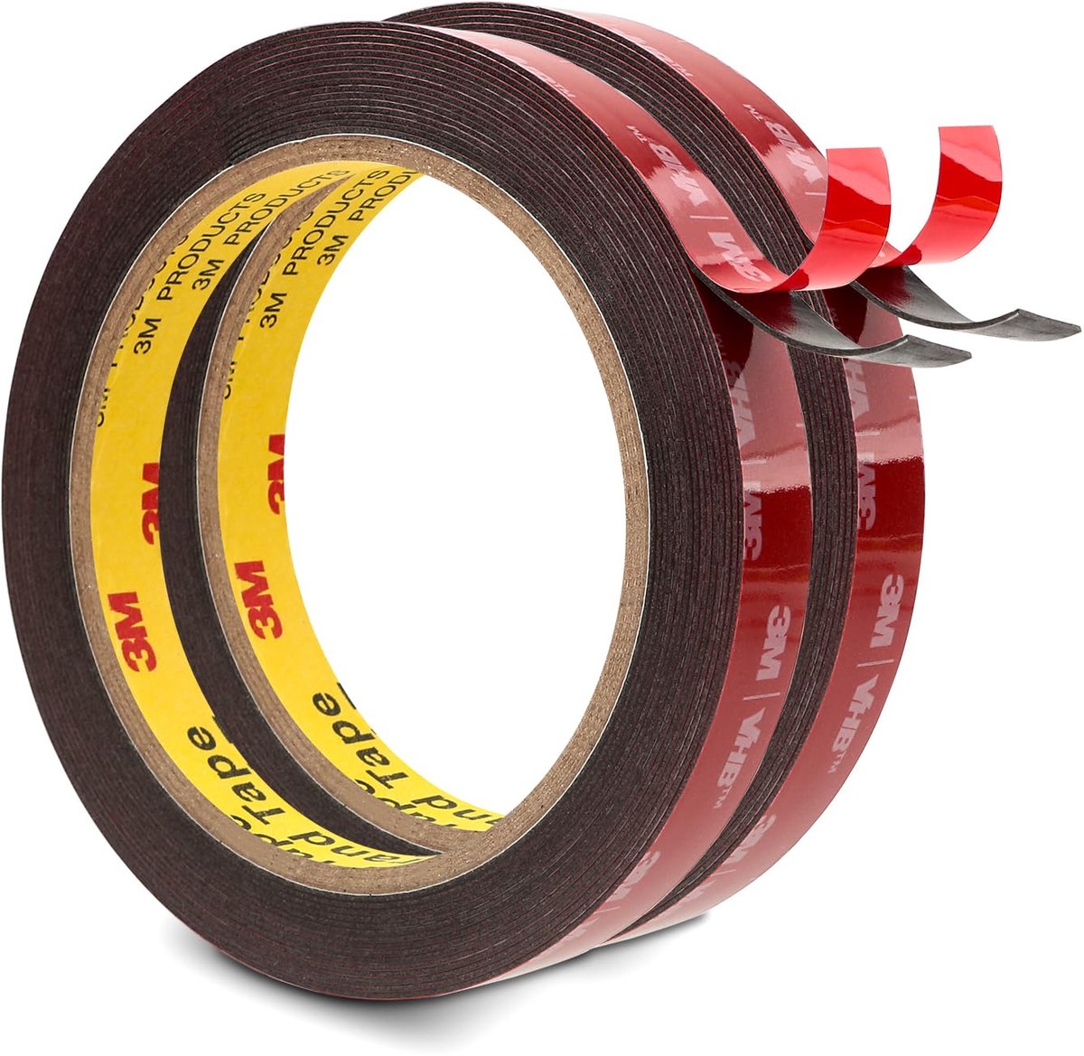 3M Double Sided Adhesive Tape, 12.5 mm x 4.7 m, Black, 2 Rolls, 0.6 mm Thick 5925 Foam Tape, Heavy Duty for Car - ShopVlot