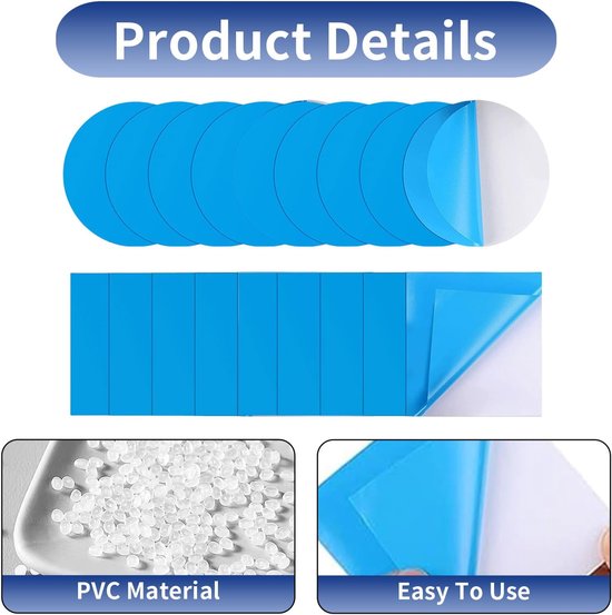 Zwembad Reparatie Pleisters - Onderwater Plakset - Zwembad Herstellen - Zelfklevend PVC - 20 stuks - Multicolor — afbeelding 4