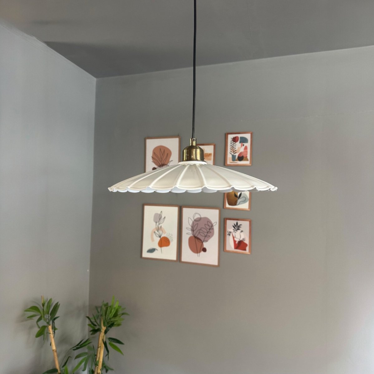 Bamyum Risso hanglamp, industriële Modern stijl, Ø25 cm, wit metalen lamp