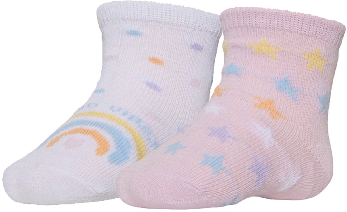iN ControL 4pack newborn sokjes met regenboogprint