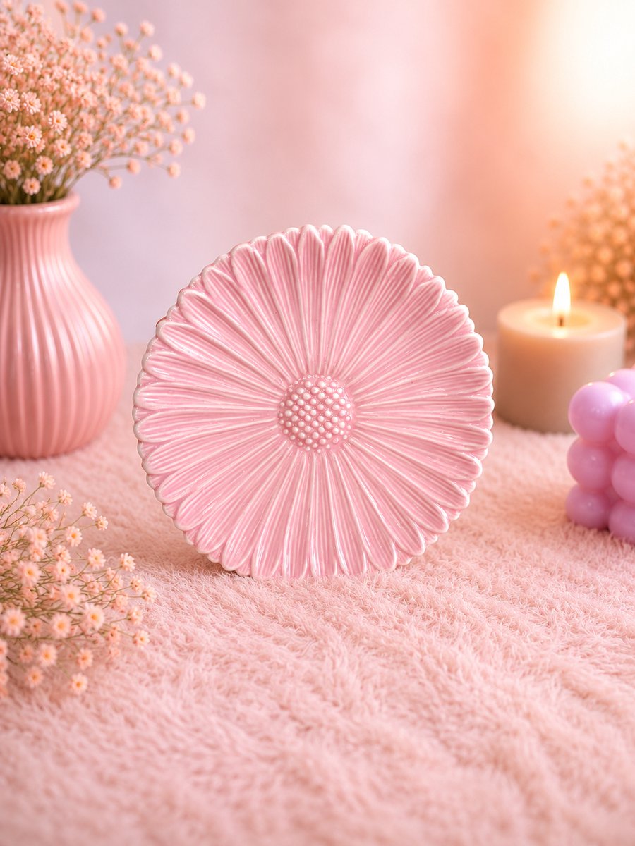 Daisy Bloom Bord | Viva Femme | Bord | Servies | Serveerbord | Decoratie | Cadeau | Wonen | Vrolijk | Zomer | Zacht roze | Sierlijk | Bloemvorm | Moederdag