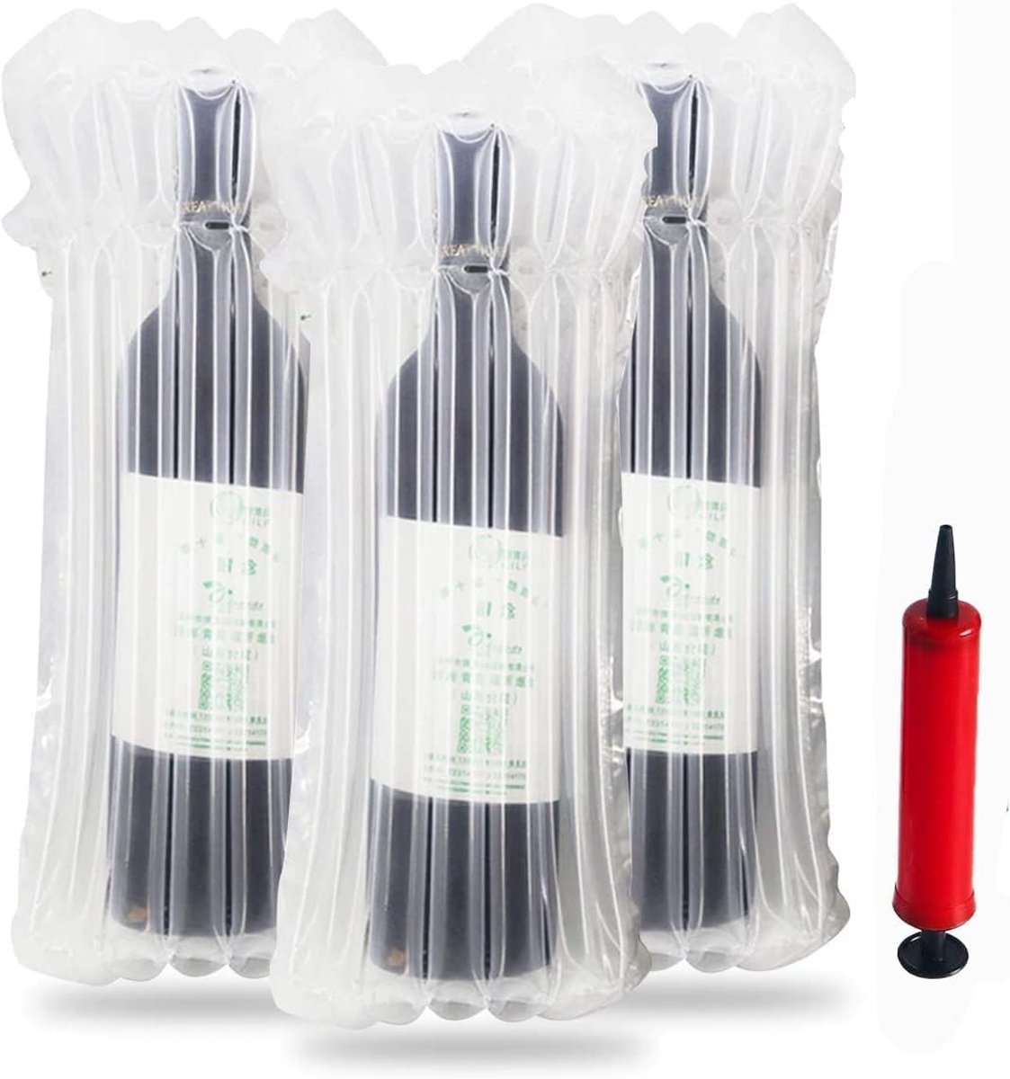 SnelShoppen - Inflatable Wine Bottle Packaging - Bescherming voor Flessen - Veilig Transport - 10 Stuks - Luchtkussens - Perfect voor Reizen