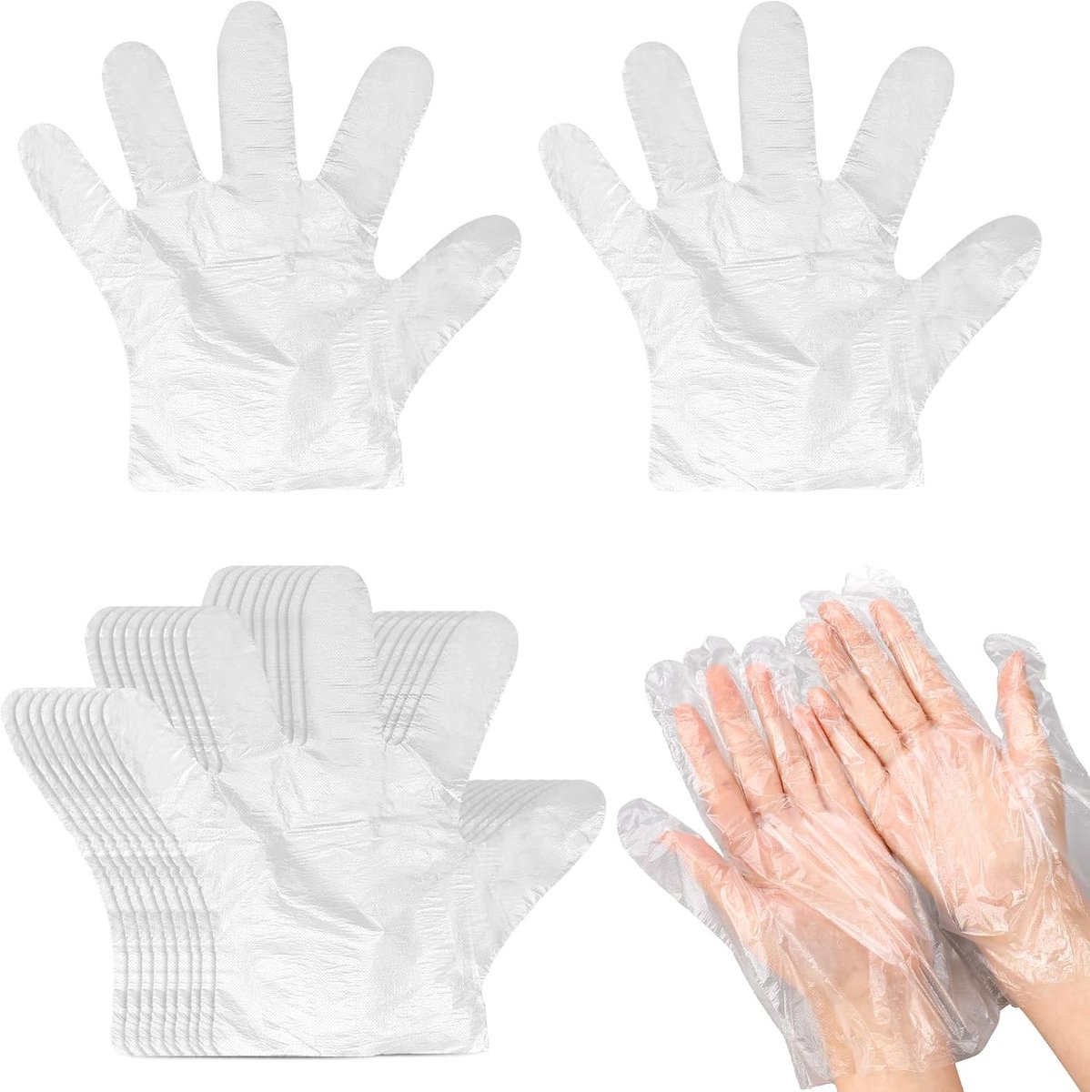 SnelShoppen - Paraffine Wasbad Handschoenen 100 Stuks - Disposable Plastic Thermische Therabath Liner - Dikke PE Handcovers voor Warm Wax Therapie - I