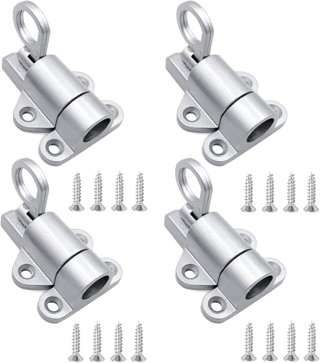 4pcs Door Spring Bolt, Aluminum Alloy Gate Lock Bounce Lock, Automatic Locking Door Locks, Door Locks with Screws for - ShopVlot