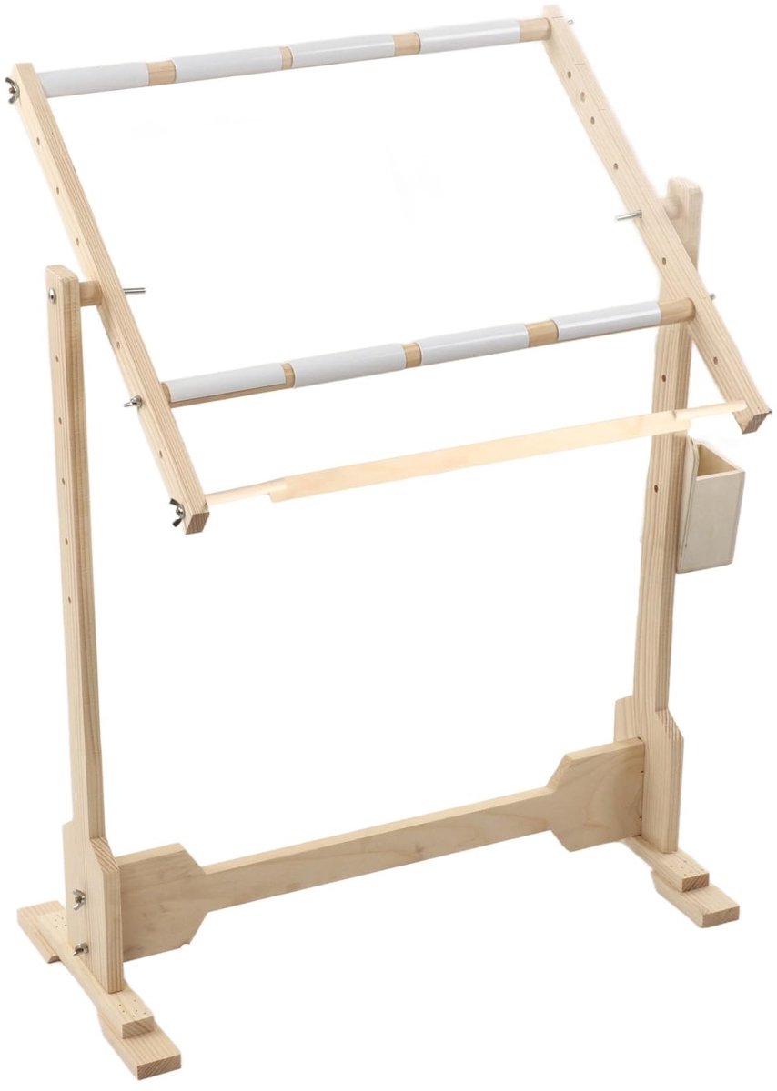 Omgoods- Canvas Frame 100 cm - Zelfdragend - Antislip Vergrendelende Gewrichten - 360° Draaibare Bovenkant - Verstelbare Hoogte - Stabiliteit met 5 Voetposities - Borduurframe