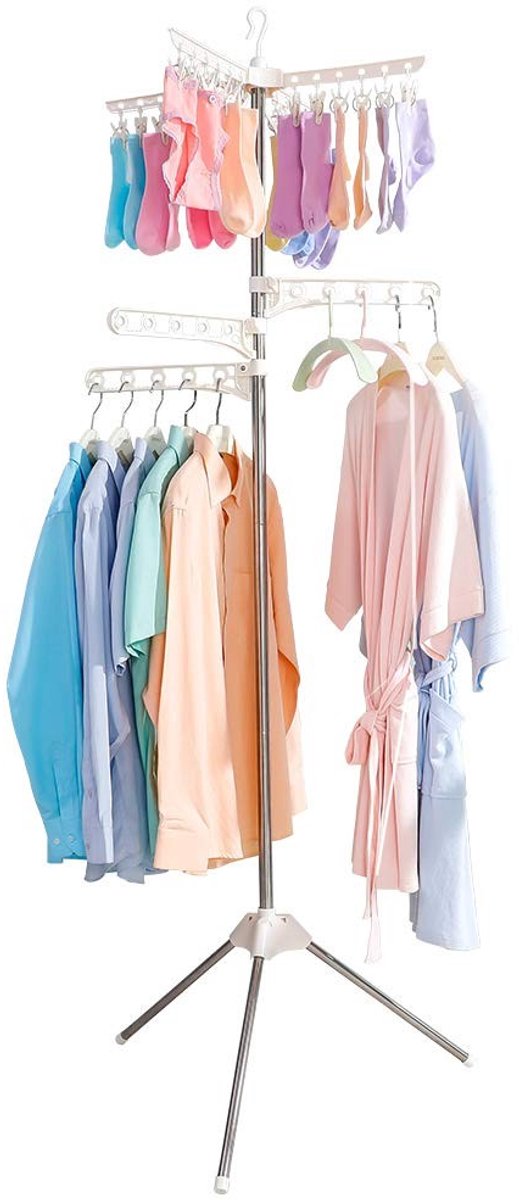 Omgoods - Vouwbare Kleding Droogrek met 24 Clips en 3 Armen