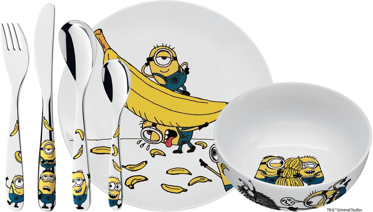 Omgoods - Kids Bestekset Minions 6-delig van RVS