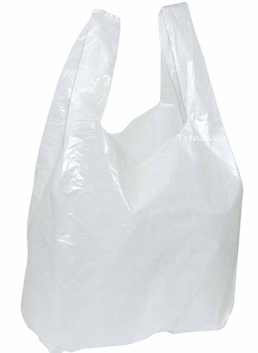 Omgoods - Set van 100 Plastic Draagzakken voor Voedseltransport