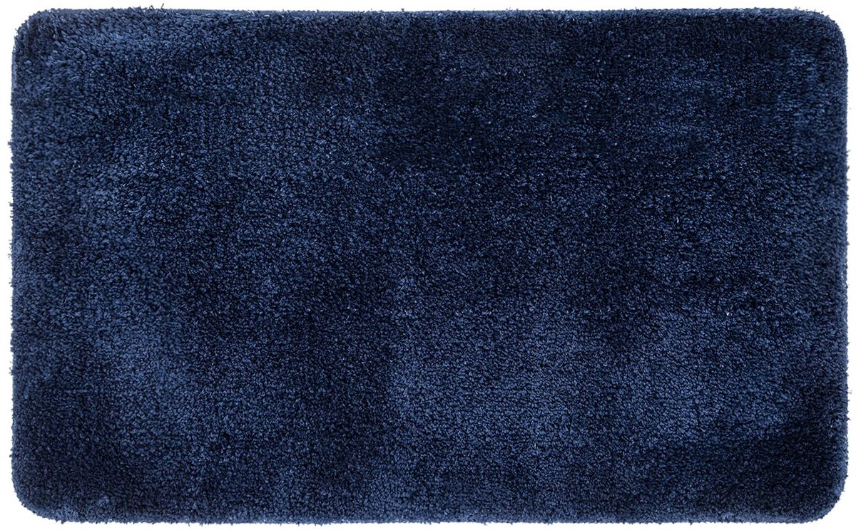 Omgoods - Antislip Badmat 60x90 cm Microfiber Donkerblauw