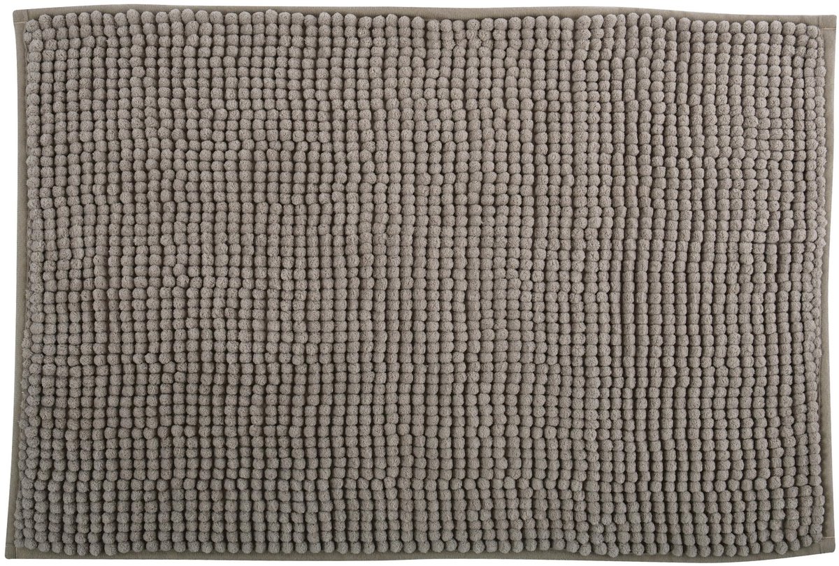 Omgoods - Badkamer Tapijt Chenille Hoogpolig 50 x 80 cm Taupe