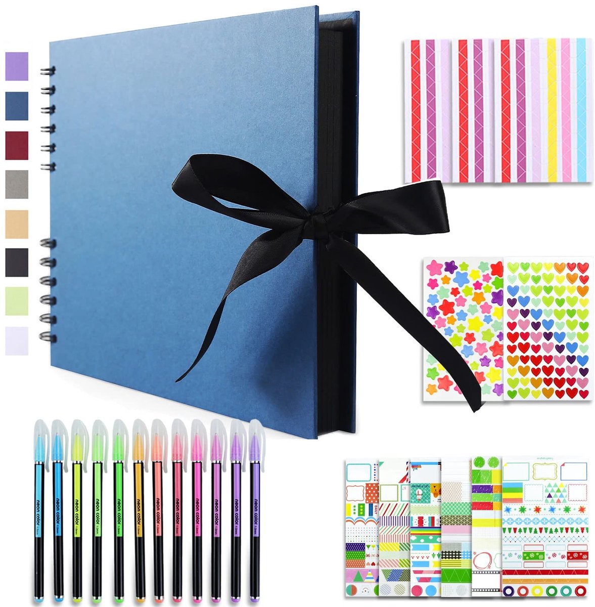 Omgoods - Scrapbook Kit met 80 Pagina's en Zijde Ribbons voor DIY Projecten