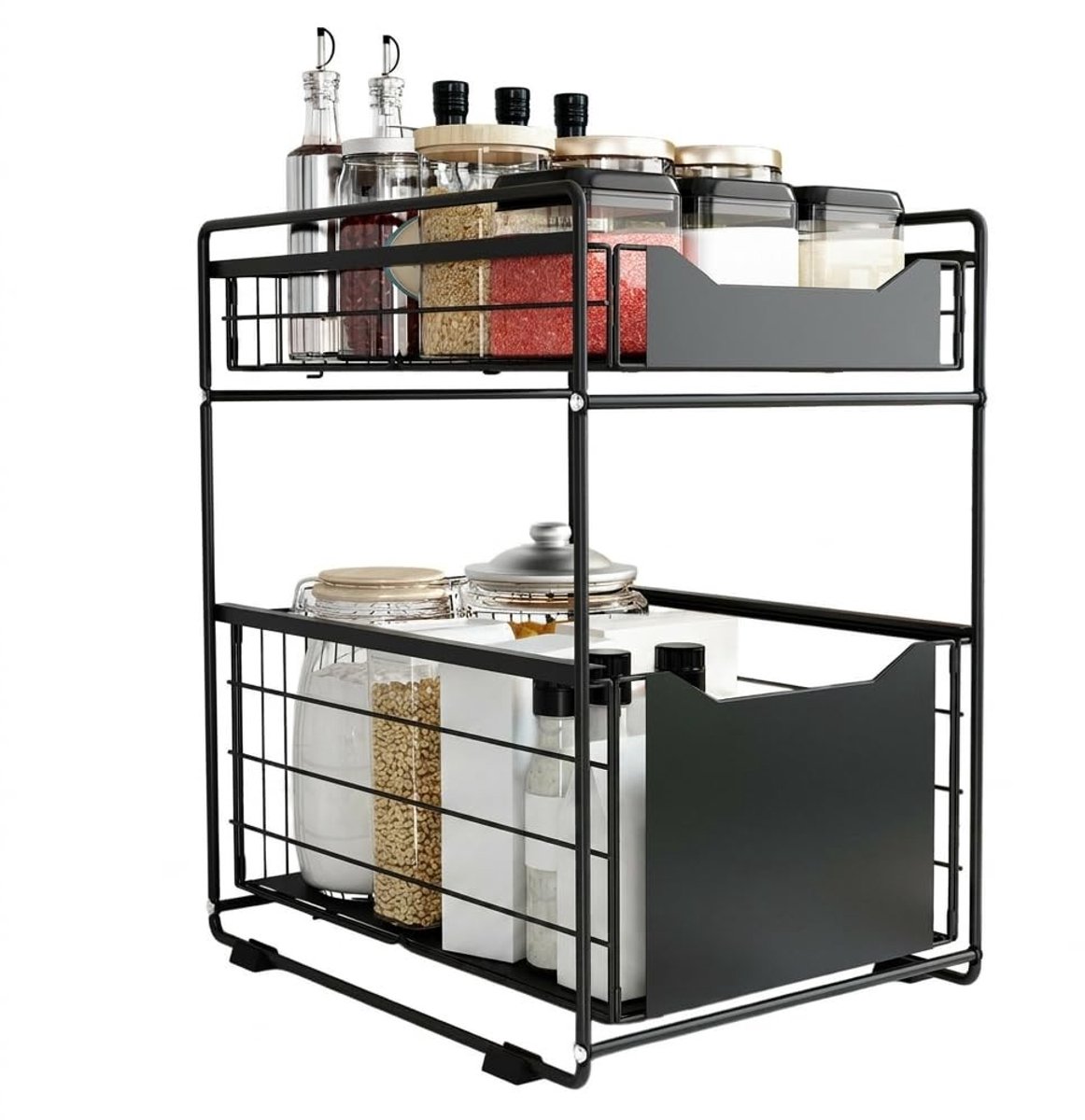 Omgoods - 2-laags Organizer met Opberglade voor Onder de Wasbak