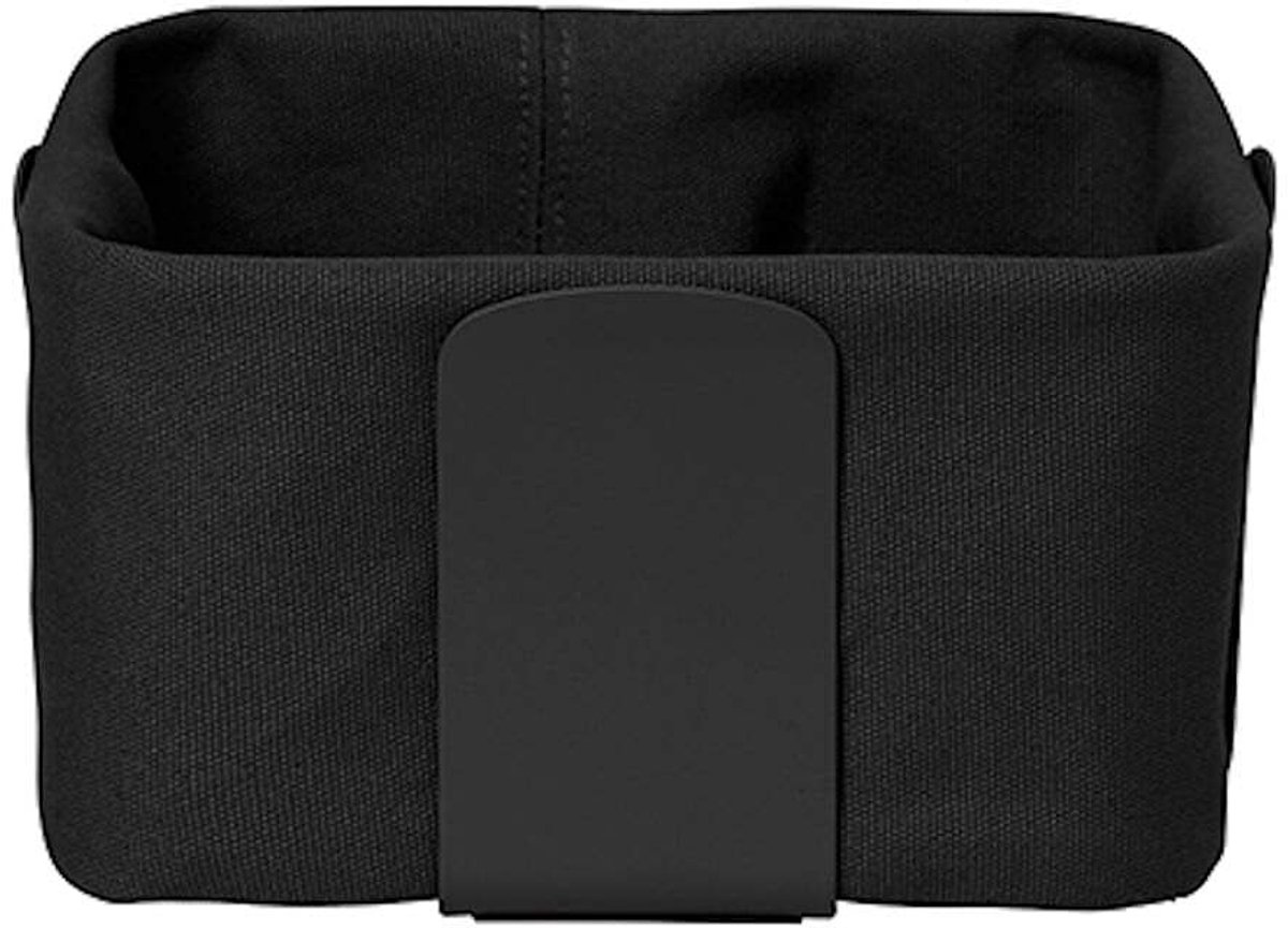Omgoods - Elegante Zwarte Broodmand van 20x20cm met Katoenen Binnenzak