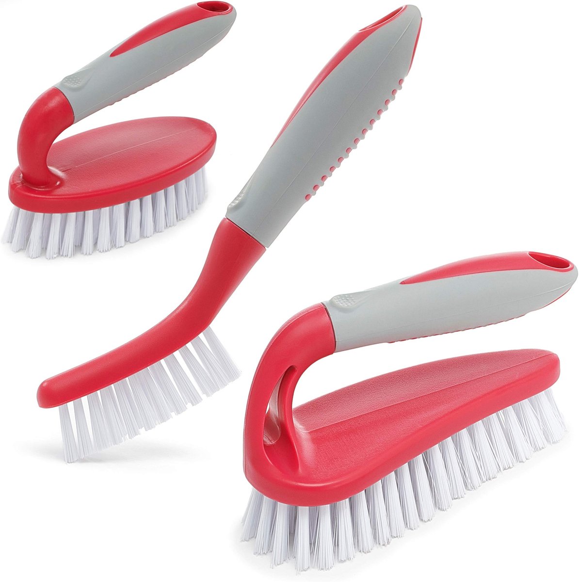 Omgoods - Set van 3 Ergonomische Schoonmaakborstels voor Badkamer en Tegels