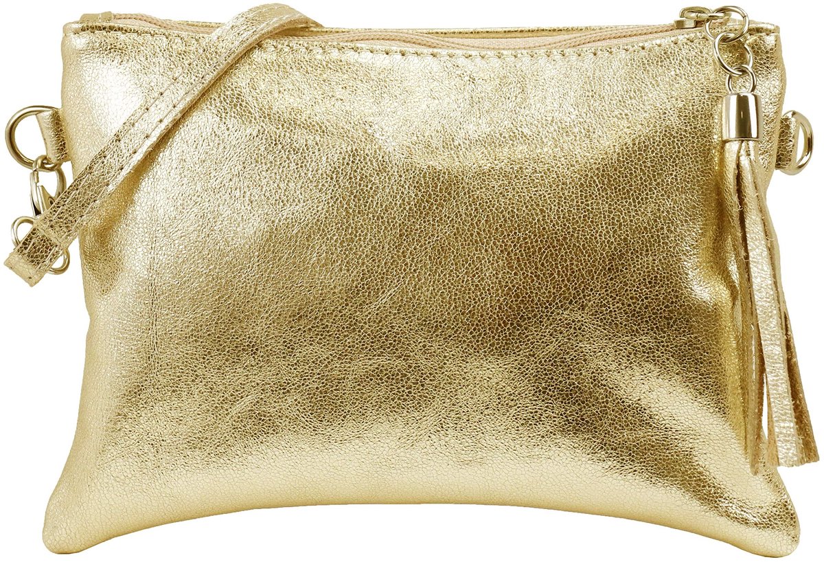 Omgoods - Elegante Clutch Schoudertas van Echt Leer, 22x15 cm