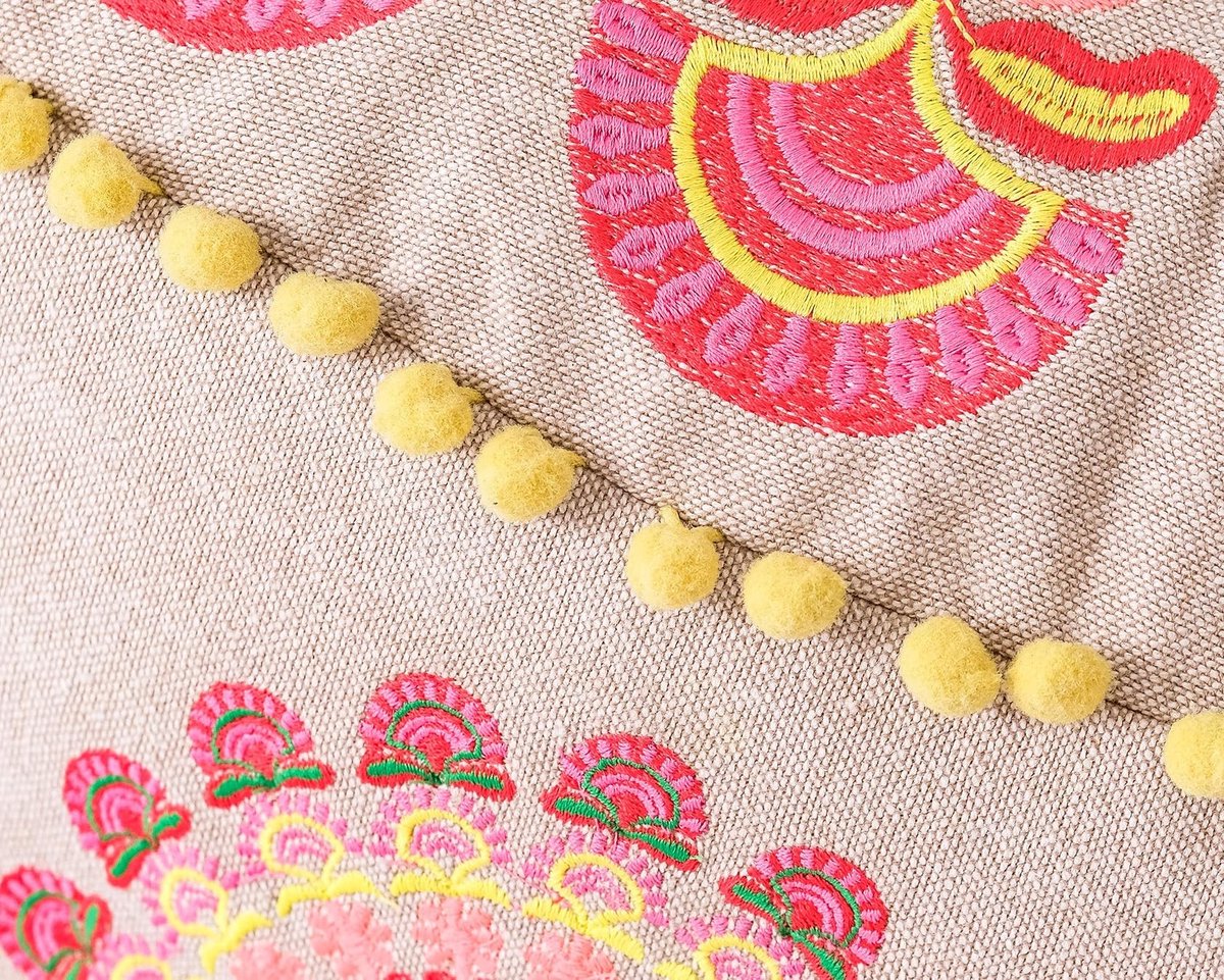 Omgoods- Kussenhoes 60x20 cm - Ronde Meditatie Poef - Gedrukte Katoenen Hoes - Ambachtelijk Vakmanschap - Uniek Design - Geschikt voor Diverse Kleurenschema's - Vloerkussen