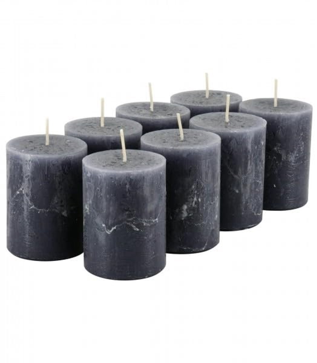 Omgoods - Rustieke Pilarenkaarsen - Set van 8 voor Kerstmis