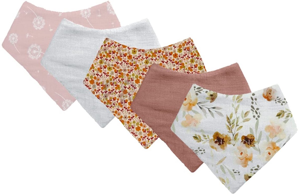 Omgoods - Set van 5 Waterdichte Baby Bandana Slabbetjes voor Teething