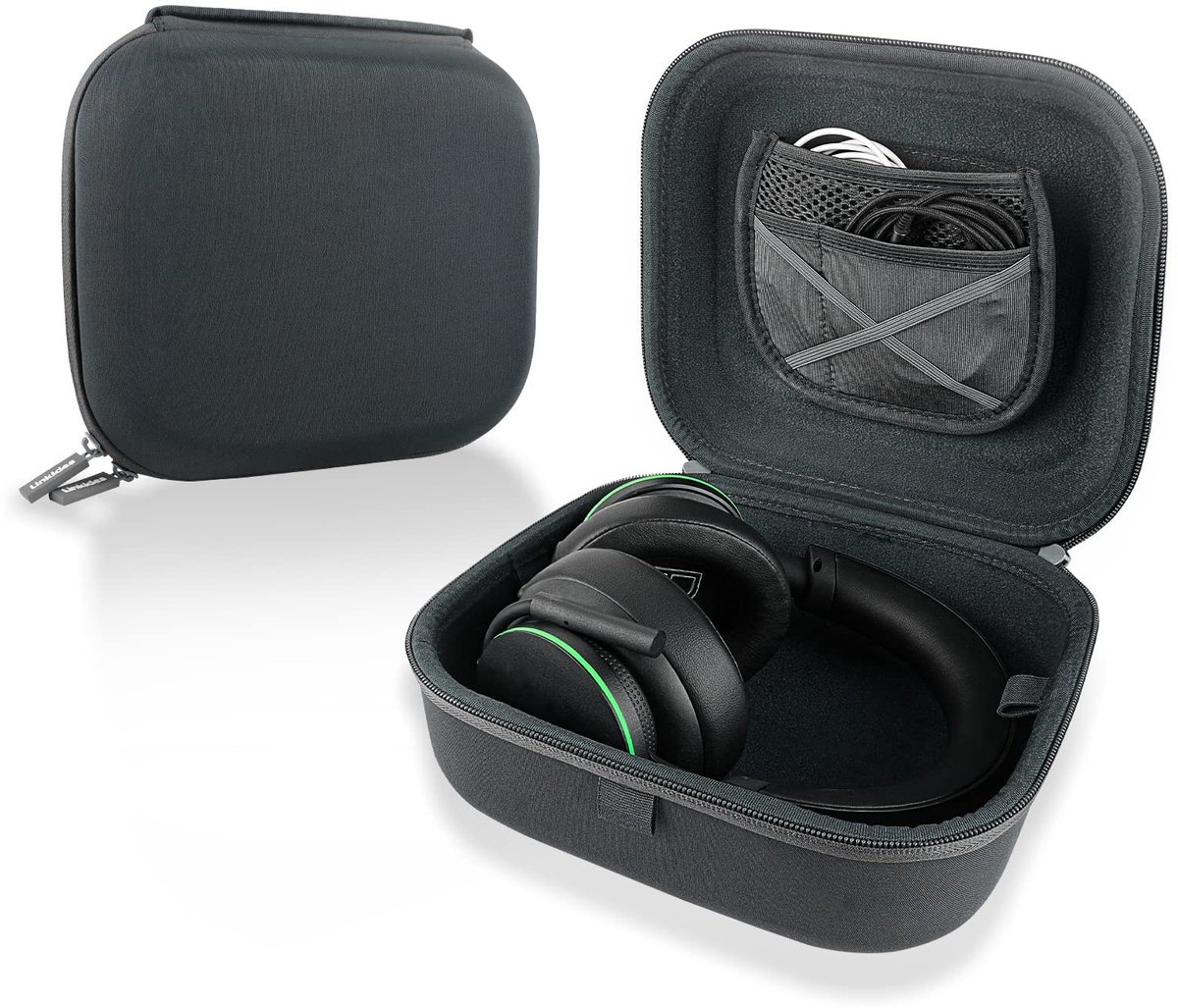 Omgoods - Draagtas voor gaming hoofdtelefoon - Beschermende harde schaal - Compact formaat - Opbergruimte voor kabel en oplader - Geschikt voor Tur...