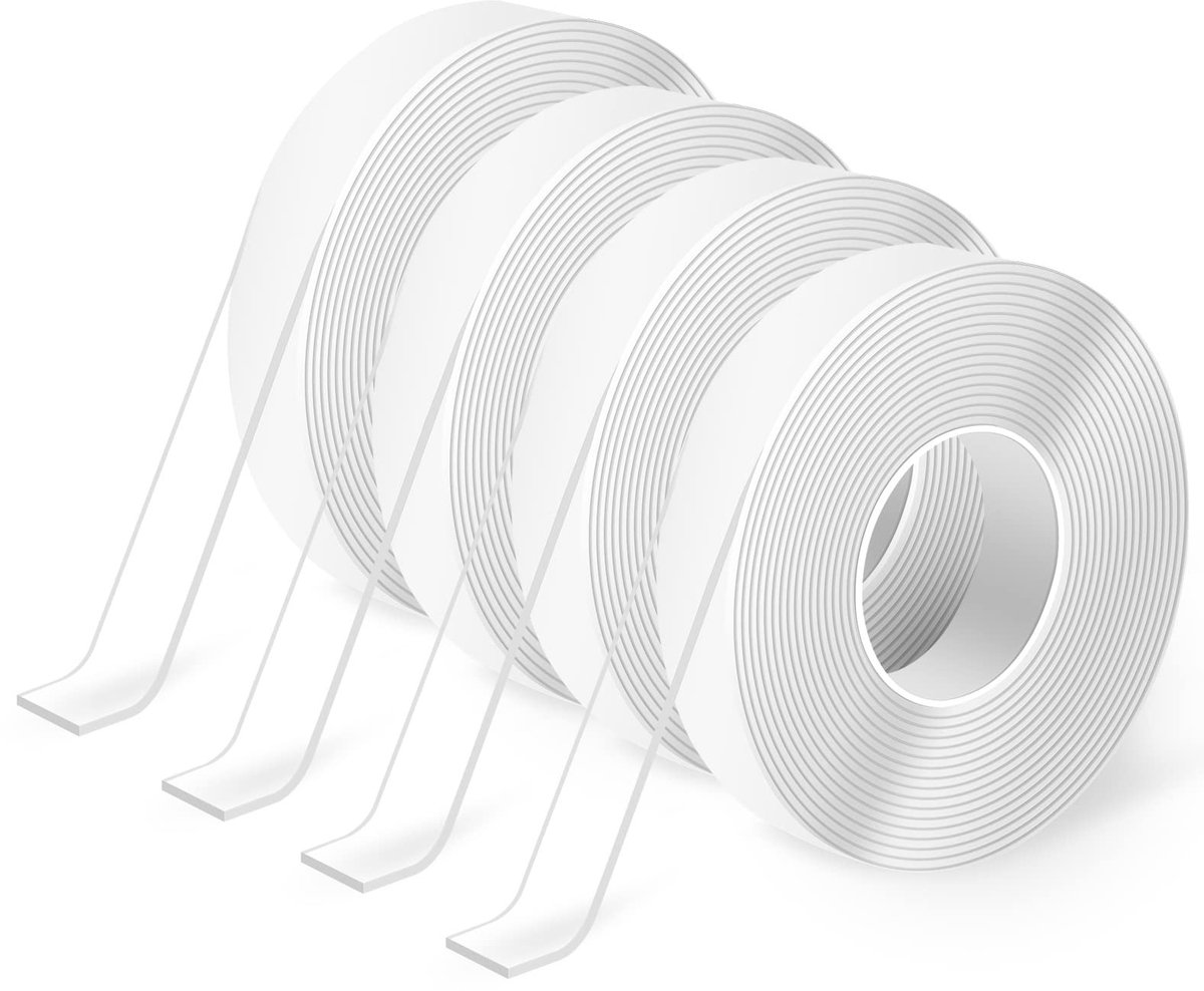 Omgoods - Set van 4 Sterke Dubbelzijdige Plakband 3 Meter Herbruikbaar