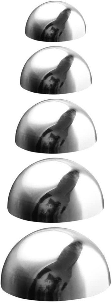 Omgoods - Roestvrij Stalen Decoratieve Tuinballen Set van 5
