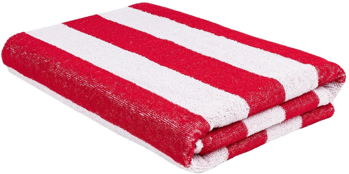 Omgoods - Sneldrogende Katoenen Strandhanddoek 80 x 160 cm met Strepen