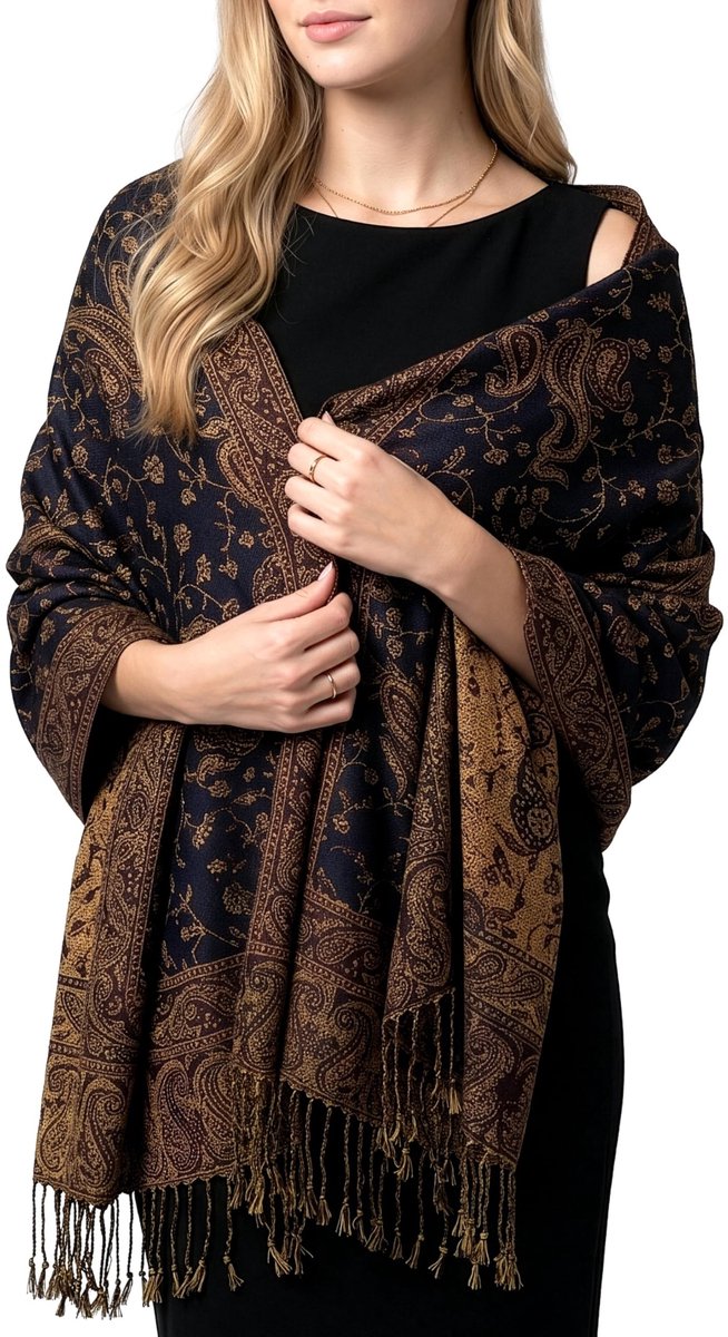 Omgoods - Pashmina Sjaal met Paisley Patroon en Bloemen