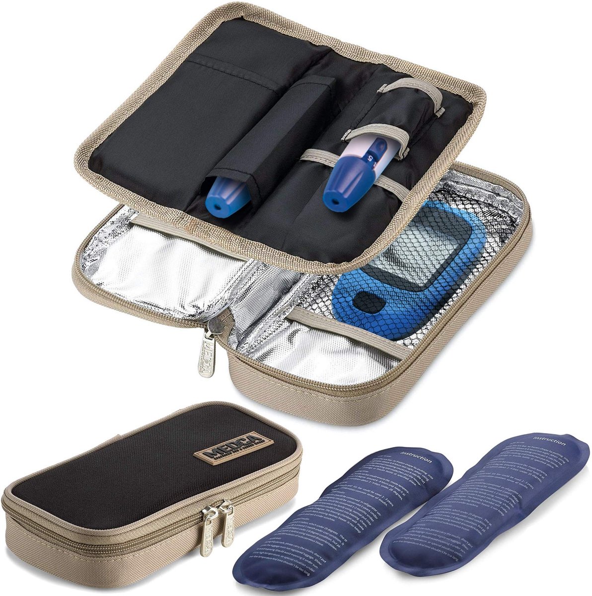 Omgoods - Insuline Koeler Reistas met 2 Gel IJs Packs