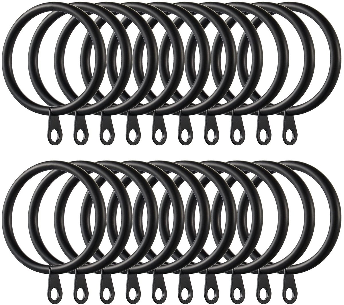 Omgoods - Set van 60 Metalen Gordijnringen en Haken 38 mm