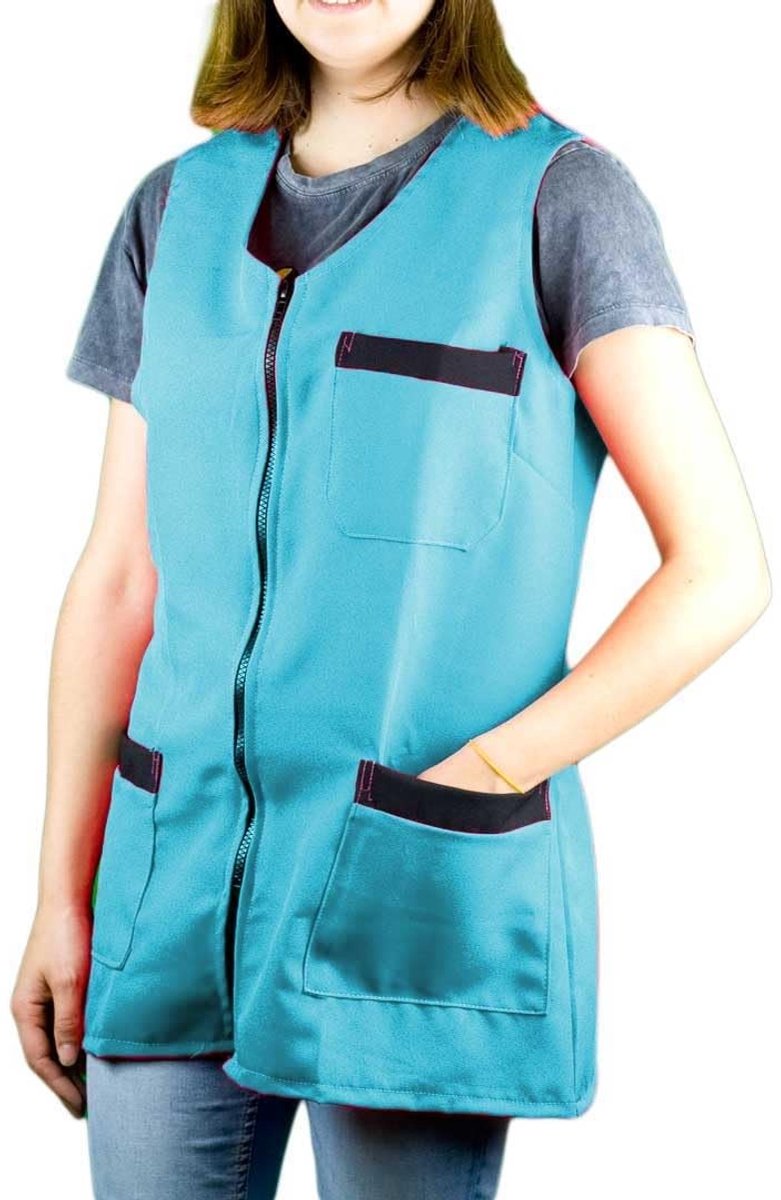 Omgoods - Dames Schort voor Huishoudelijk Gebruik, Turquoise XXL
