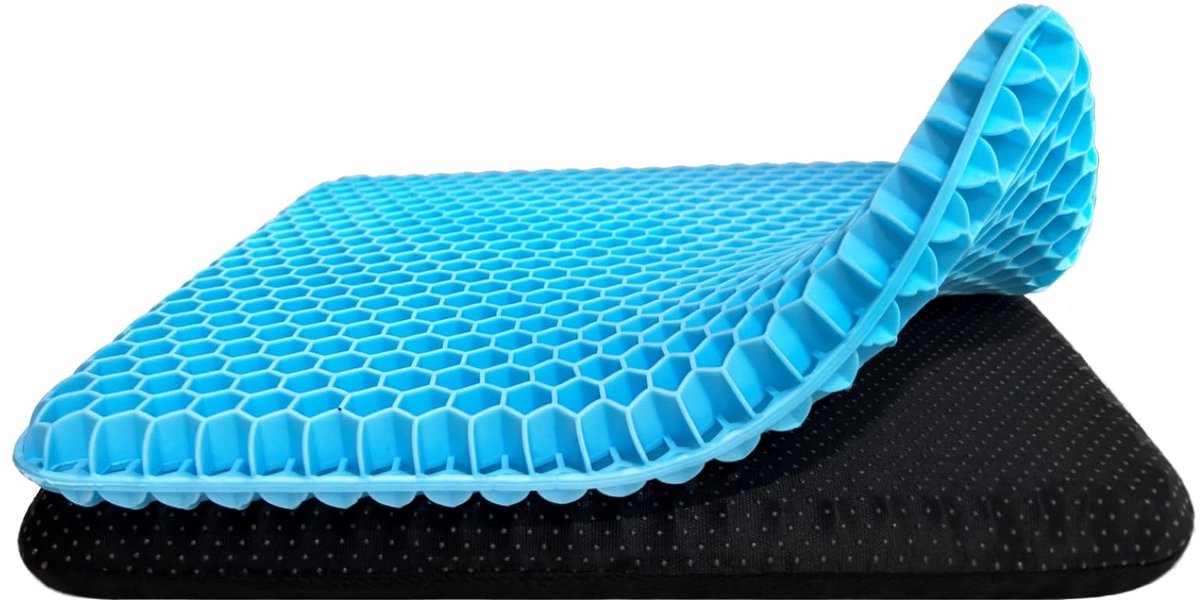Omgoods - Ademend Honeycomb Gel Zitkussen 42 x 37 x 3.5 cm