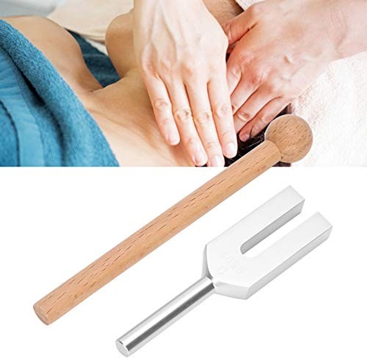 Omgoods- Stemvork 4096 Hz - Medische Stemvork - Geluidstherapie - Houten Hamer - Aluminiumlegering - Hoogfrequent Instrument