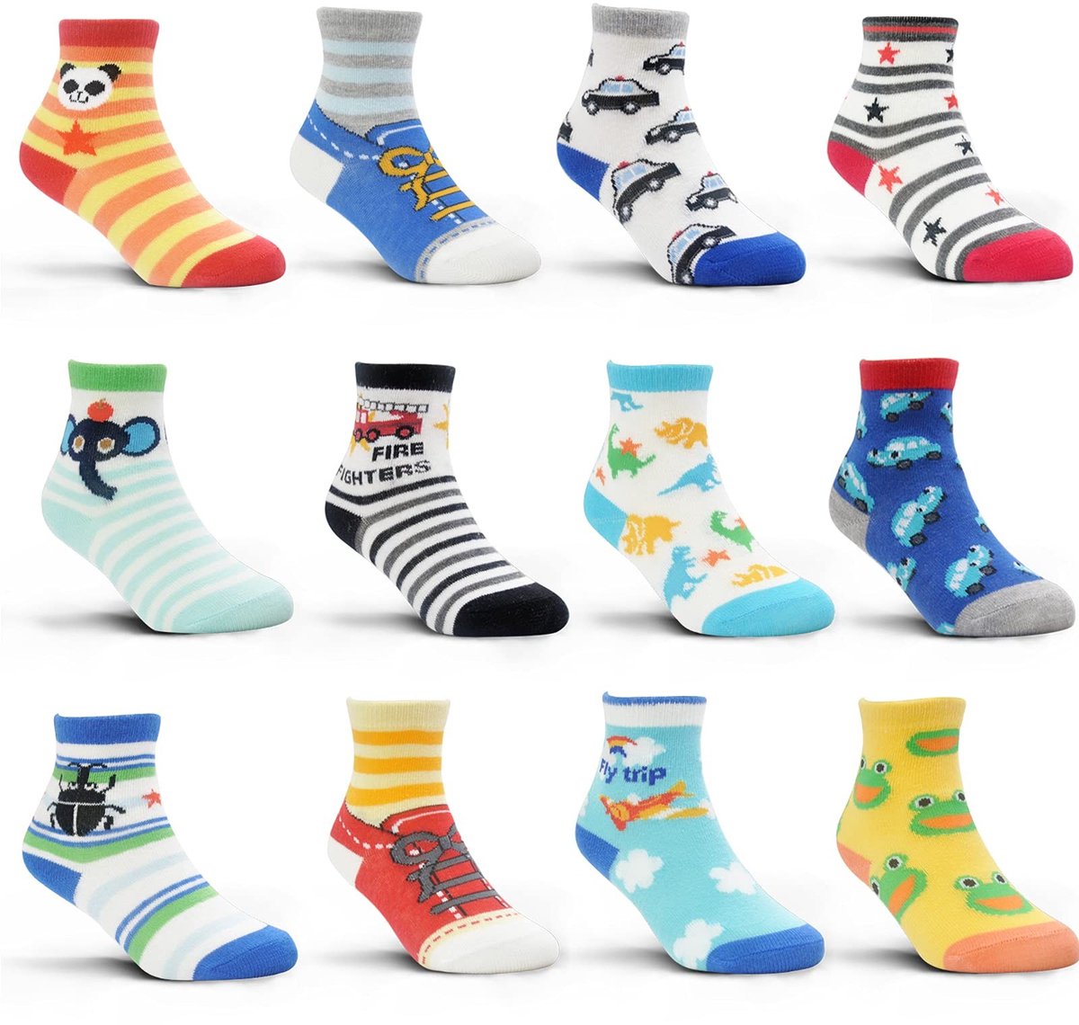 Omgoods - 12 Paar Anti-slip Baby Sokken voor Jongens en Meisjes