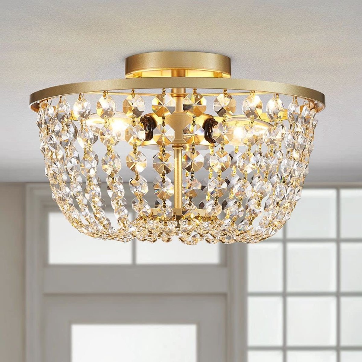 Omgoods - Moderne Crystal Chandelier Plafondlamp voor Slaapkamer en Hal