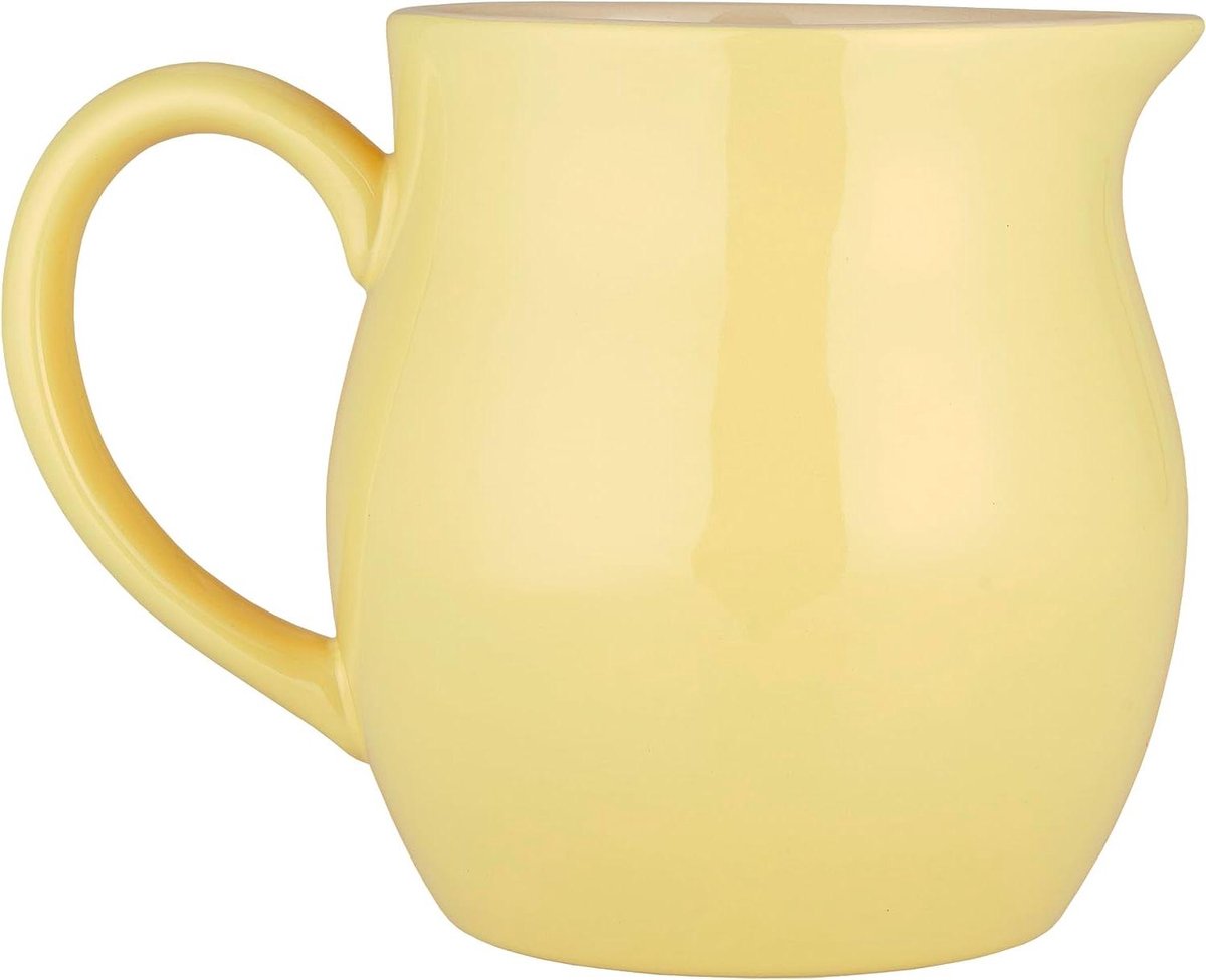 Kruik 2.5 liter - Karaf Waterkan - Dranken Serveren - Vintage Stijl - 23.5 cm - Geel